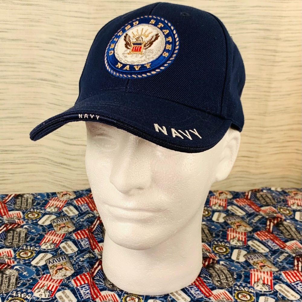 Rapid Dominance U.S. Navy Shield Navy Blue Embroidered Cap.